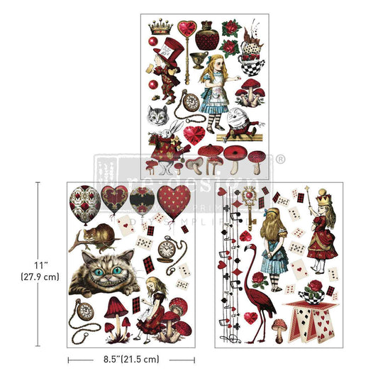 Wonderland Impressions middy transfers by Redesign with Prima 8.5" x 11" - Same Day Shipping - Rub On Decals- Decor transfers