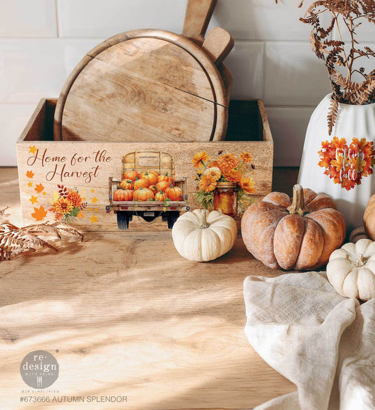 Autumn Splendor small transfer by Redesign with Prima 6"x12" - Same Day Shipping - Rub On transfers - Decor transfers