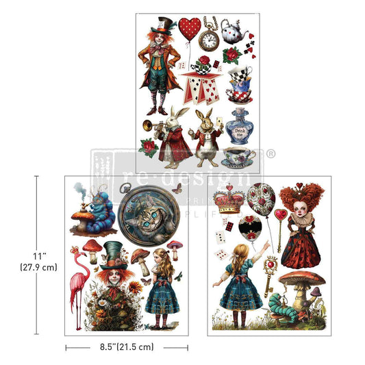 Whimsical Realm middy transfers by Redesign with Prima 8.5" x 11" - Same Day Shipping - Rub On Decals- Decor transfers