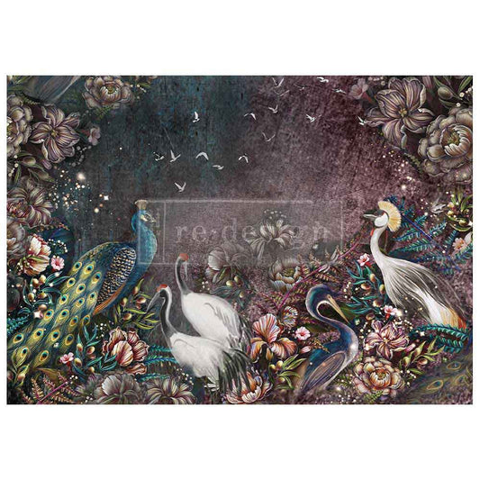 Birds and Blooms A-1 Fiber Decoupage Paper Redesign with Prima - Same Day Shipping - Furniture Decoupage