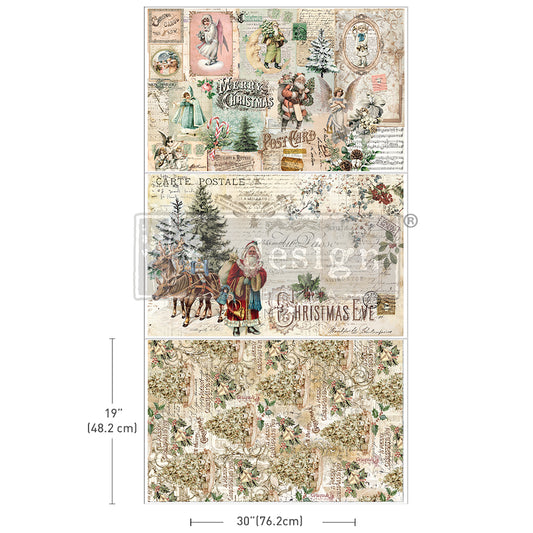 IN STOCK! Holly Jolly Hideaway Decoupage Paper 3 Pack Redesign with Prima - Same Day Shipping - Furniture Decoupage