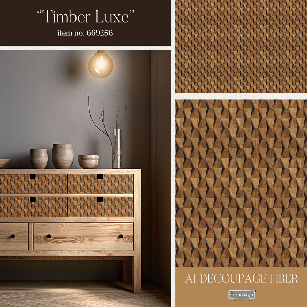 Timber Luxe A1 Fiber Decoupage Paper Redesign with Prima 23.4"x33.1" - Same Day Shipping - Furniture Decoupage