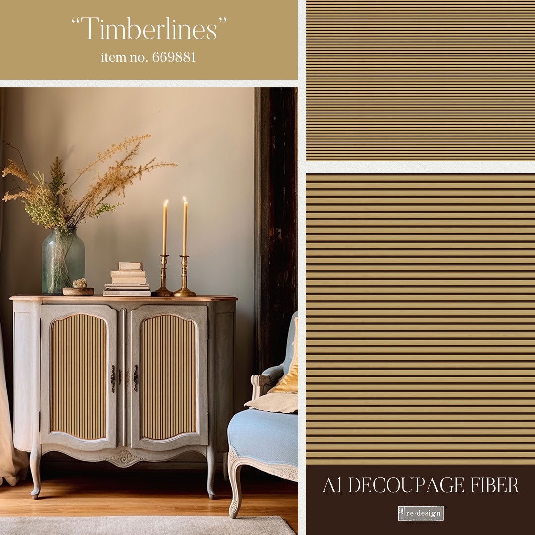 Timberlines A1 Fiber Decoupage Paper Redesign with Prima 23.4"x33.1" - Same Day Shipping - Furniture Decoupage