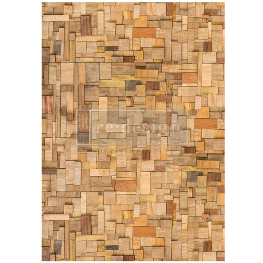 Wood Cubism A1 Fiber Decoupage Paper Redesign with Prima 23.4"x33.1" - Same Day Shipping - Furniture Decoupage