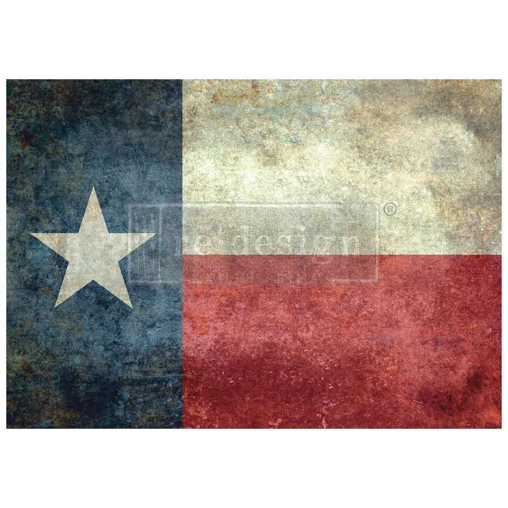 Texas Flag A1 Fiber Decoupage Paper Redesign with Prima 23.4"x33.1" - Same Day Shipping - Furniture Decoupage