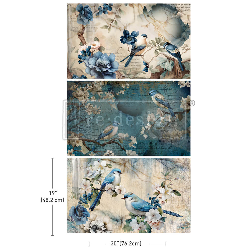 Sapphire Wings Decoupage Paper Pack Redesign with Prima - Same Day Shipping - Furniture Decoupage