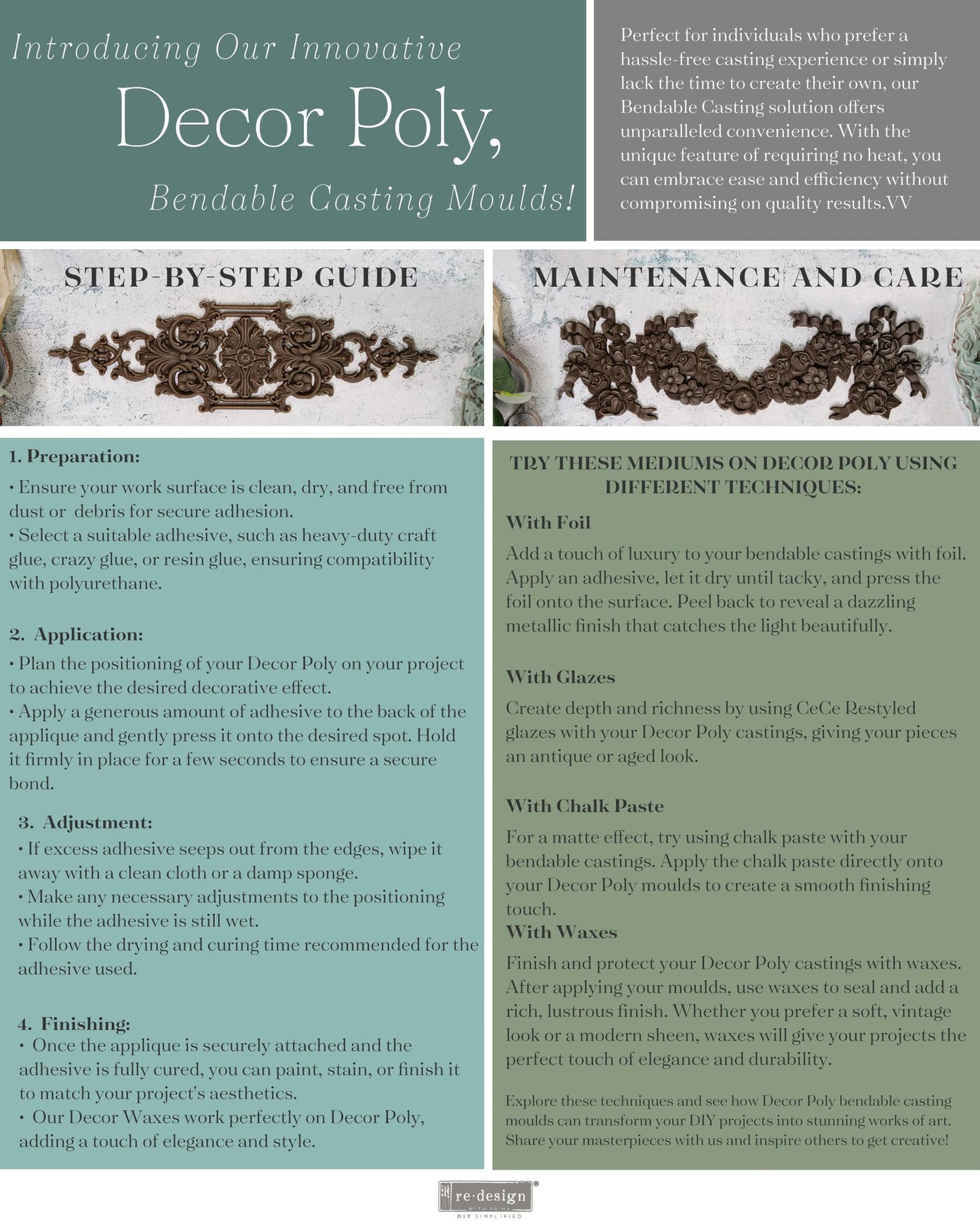 Elaborate Finery - Decor Poly - Redesign with Prima - furniture applique