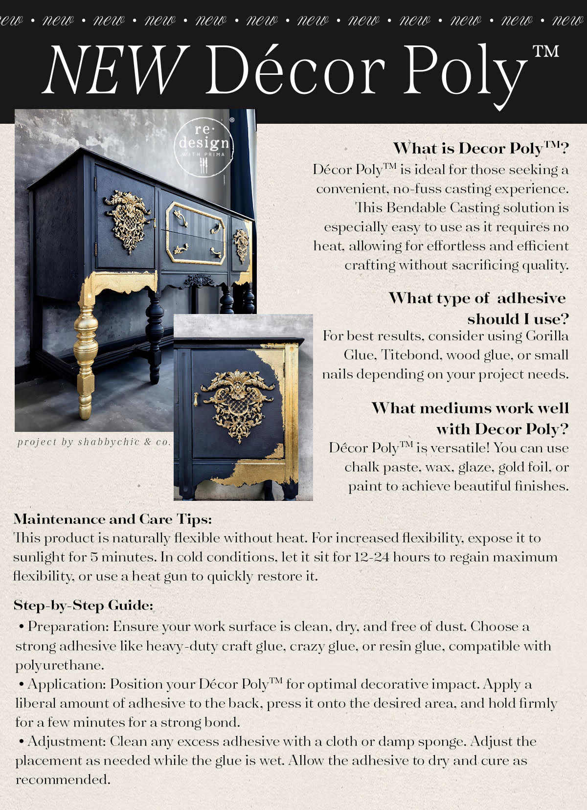 Royal Decorum - Decor Poly - Redesign with Prima - furniture applique