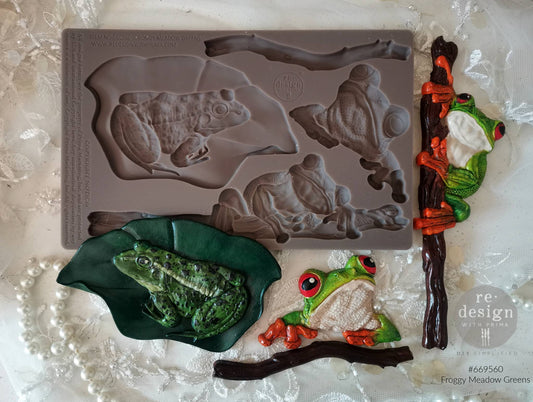 Froggy Meadow Greens Silicone Mould-  Same Day Shipping - Redesign with Prima - Decor - Candy Mould