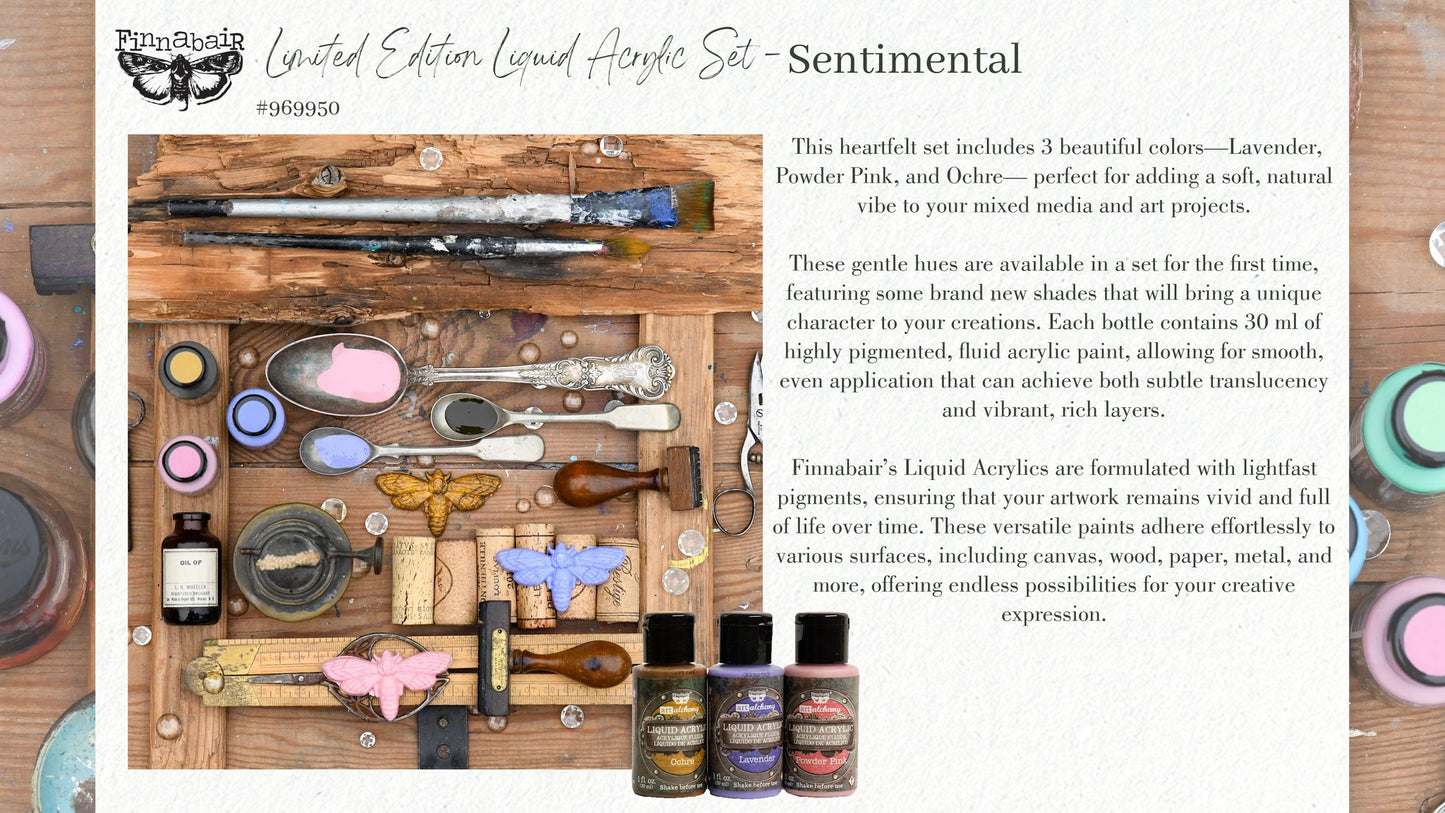 Sentimental Limited Edition Liquid Acrylic Paint Set - Same Day Shipping - Redesign with Prima