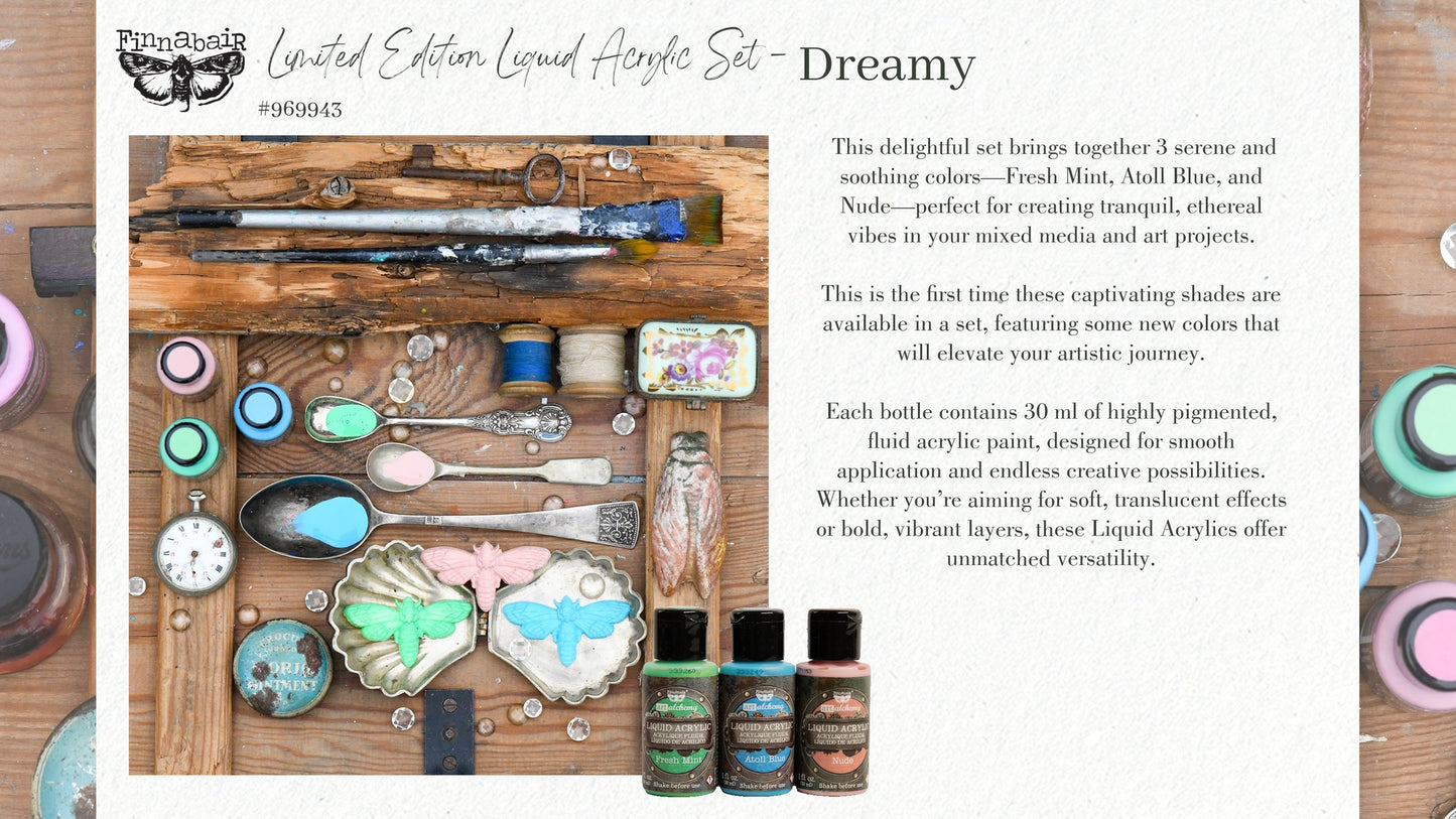 Dreamy Limited Edition Liquid Acrylic Paint Set - Same Day Shipping - Redesign with Prima