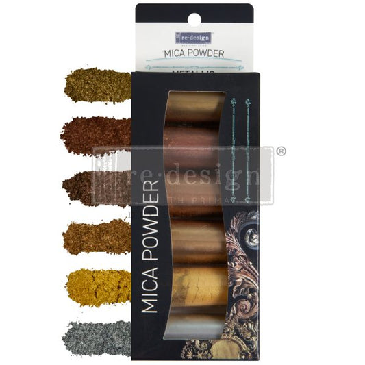 Metallic Mica Powder Set - Same Day Shipping - Finnabair Art Ingredients - Prima Marketing - set of 6 jars