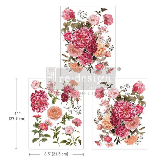 Bright Meadow middy transfers by Redesign with Prima 8.5" x 11" - Same Day Shipping - Rub On Decals- Decor transfers - Floral Decor
