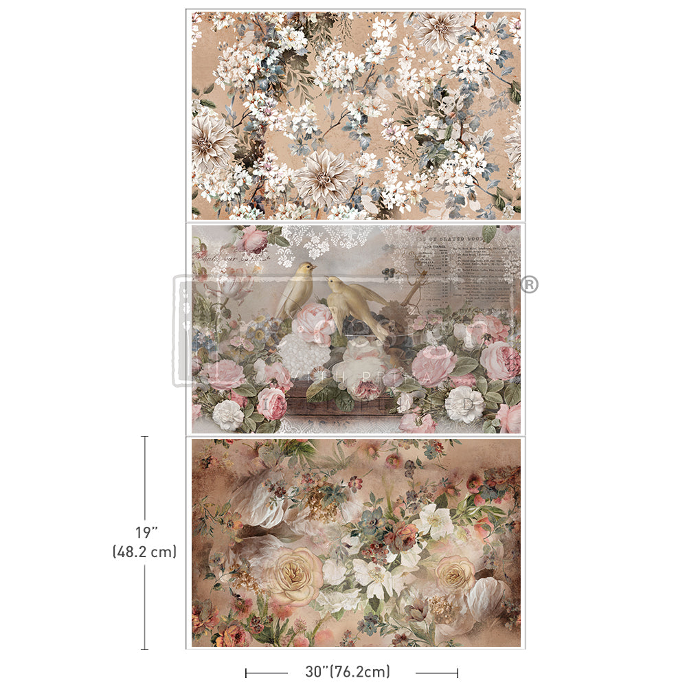 Romance in Bloom Decoupage Paper Pack Redesign with Prima - Same Day Shipping - Furniture Decoupage