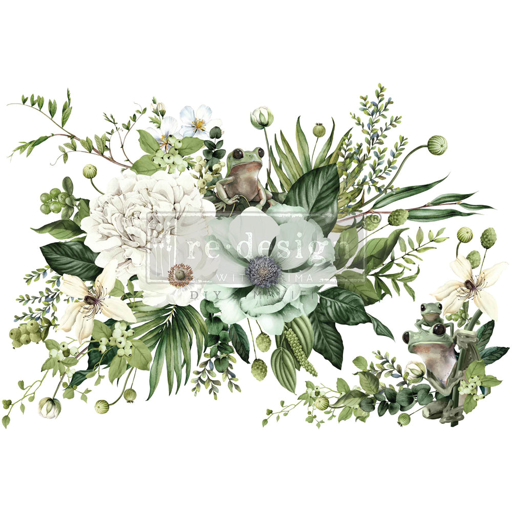 Froggy Meadow Greens transfer Redesign with Prima 24" x 35" - Same Day Shipping - Rub on Transfers- Furniture Transfers - Decor Transfers