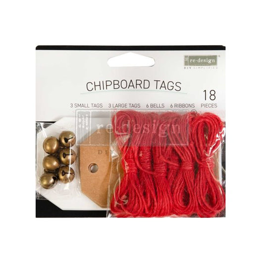 Christmas Chipboard Tags – 3 tags 2.3″X4.75″ + 3 tags 2″X3.5″ + 6 bells + twine - tags for stamps - gift wrap