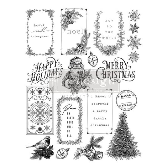 Santa's Helper Tags Stamps - Same Day Shipping - Redesign with Prima - Acrylic Stamp - Decor Stamp