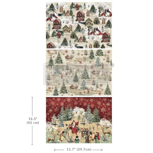 Whimsical Woodland A3 Fiber Decoupage Paper Redesign with Prima 11.7"x16.5" - Same Day Shipping - Furniture Decoupage