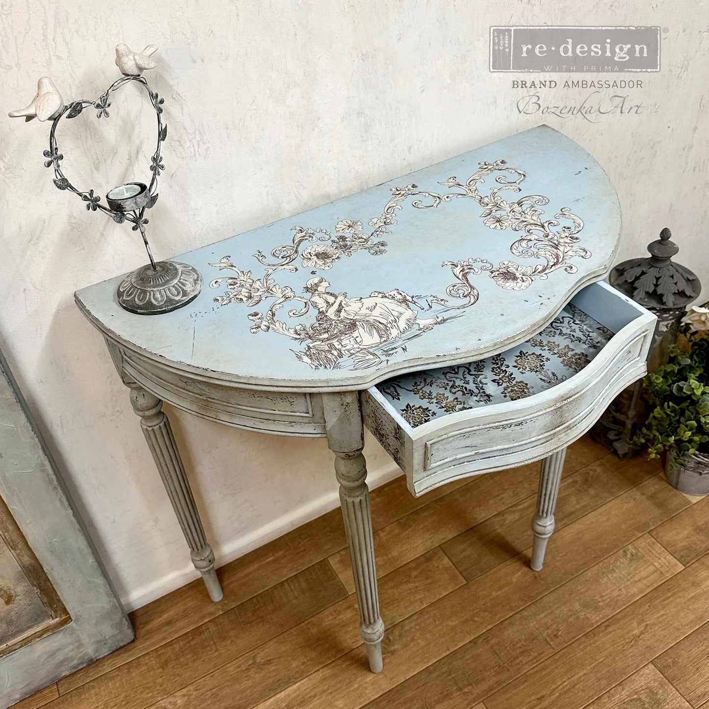 Alaina Toile transfer by Redesign with Prima 24"x 35" - Same Day Shipping - Rub on Transfer - Furniture Transfer - Floral Furniture Decor