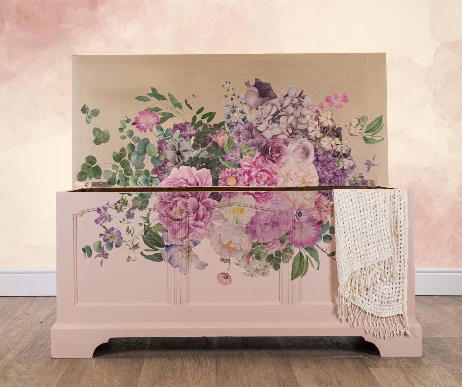 Morning Purple transfer by Redesign with Prima 24"x 35" - Same Day Shipping - Rub on Transfer - Furniture Transfer - Floral Decor - Kacha