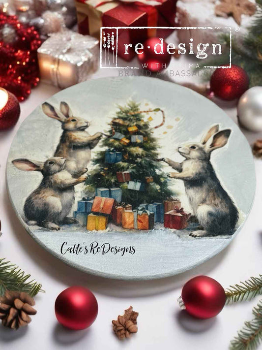 Bunny Wonderland 3 Pack A3 Fiber Decoupage Paper Redesign with Prima 11.7"x16.5" - Same Day Shipping - Furniture Decoupage