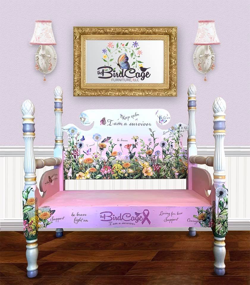 Breast Cancer Awareness transfer by Redesign with Prima 24"x 34" - Same Day Shipping - Rub on Transfer - Furniture Transfer - Floral Furniture Decor