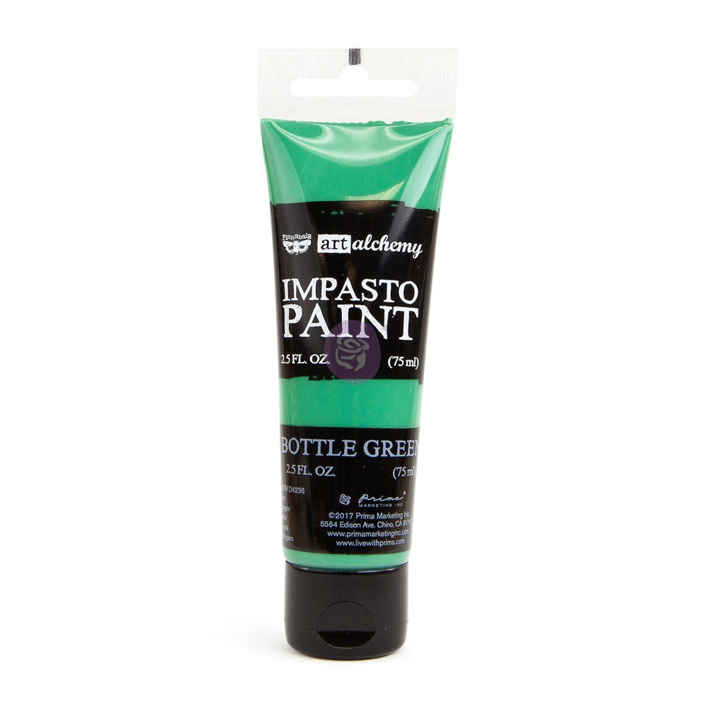 Bottle Green Impasto paint - Same Day Shipping - Art Alchemy - Finnabair - ReDesign With Prima - Mixed Media Art