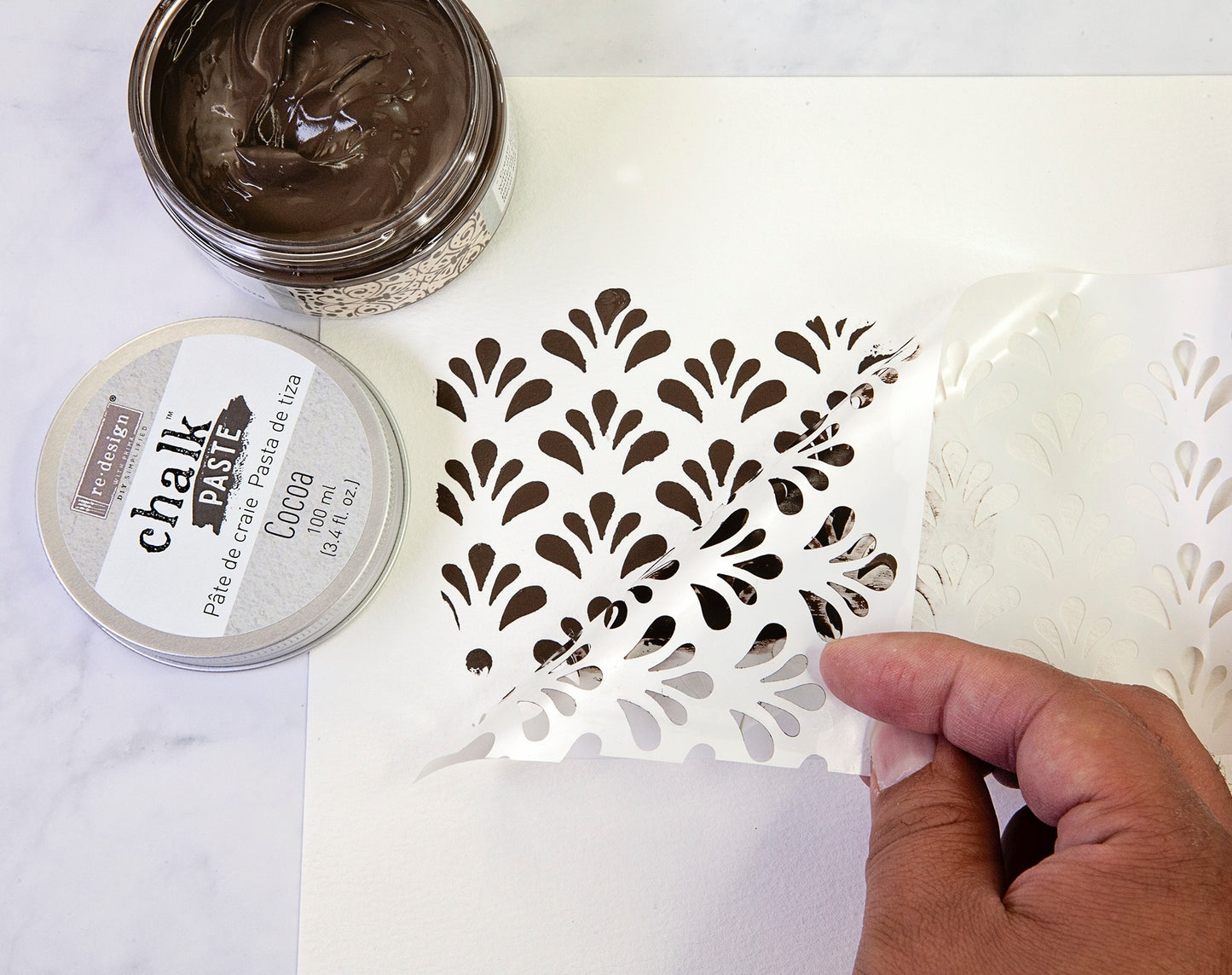 Cocoa Chalk Paste - Redesign by Prima - Same Day Shipping - Stencil Paste - Paint for Raised Stencils - Furniture Paint Paste