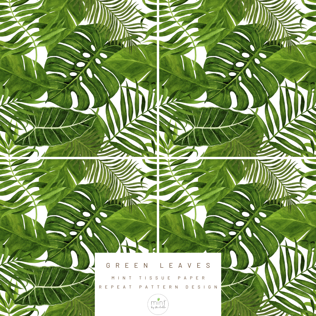 Green Leaves Tissue Paper 3 pack- Same Day Shipping - Mint by Michelle - Furniture Applique