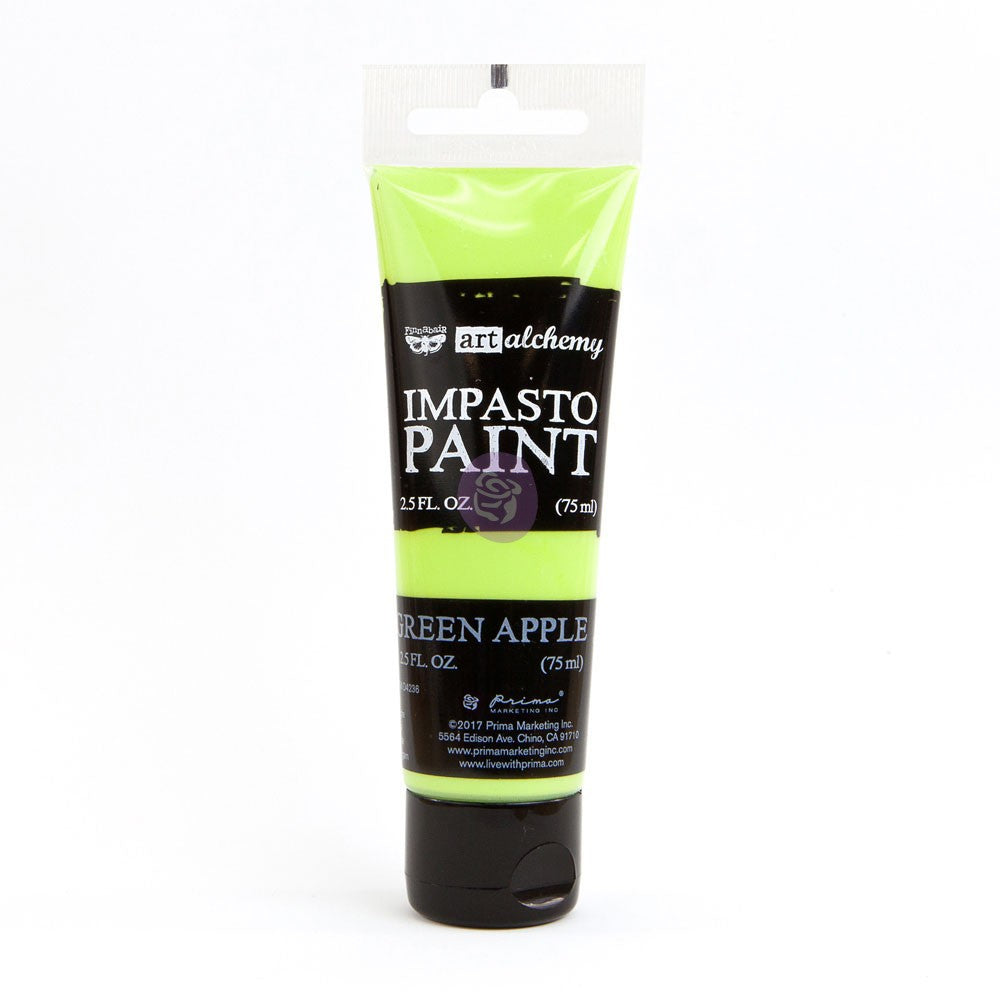 Green Apple Impasto paint - Same Day Shipping - Art Alchemy - Finnabair - ReDesign With Prima - Mixed Media Art