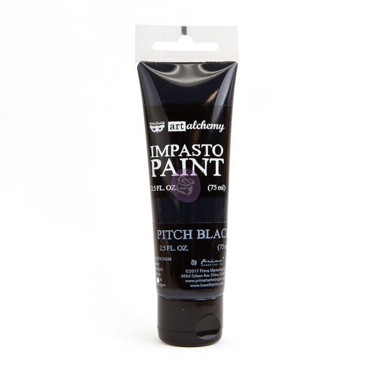 Pitch Black Impasto paint - Same Day Shipping - Art Alchemy - Finnabair - ReDesign With Prima - Mixed Media Art