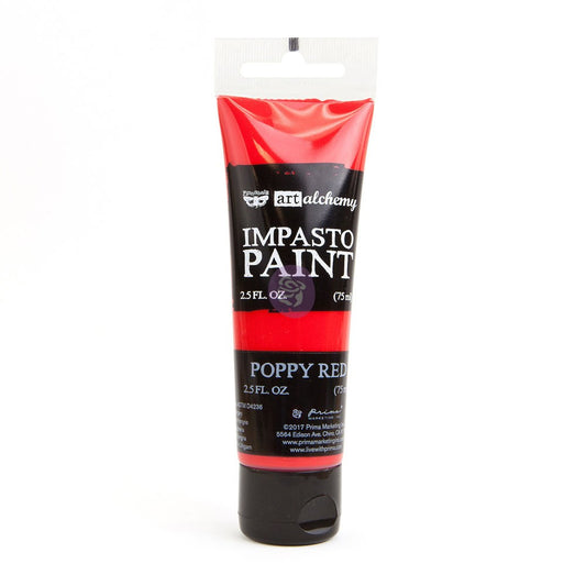 Poppy Red Impasto paint - Same Day Shipping - Art Alchemy - Finnabair - ReDesign With Prima - Mixed Media Art