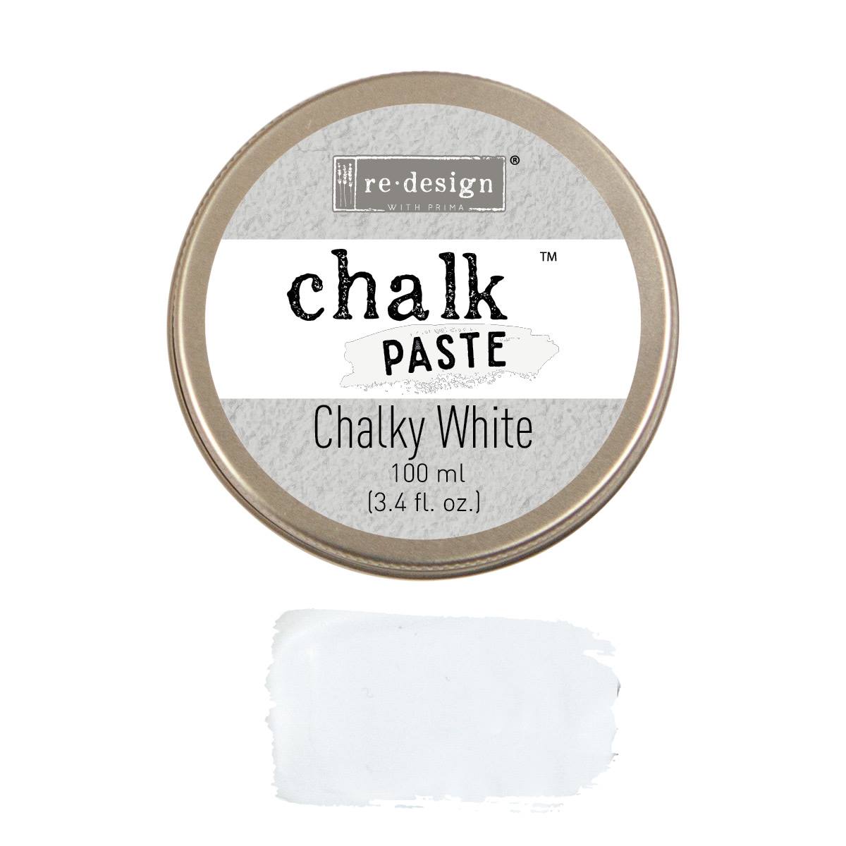 Chalky White Chalk Paste - Redesign by Prima - Same Day Shipping - Stencil Paste - Paint for Raised Stencils - Furniture Paint Paste