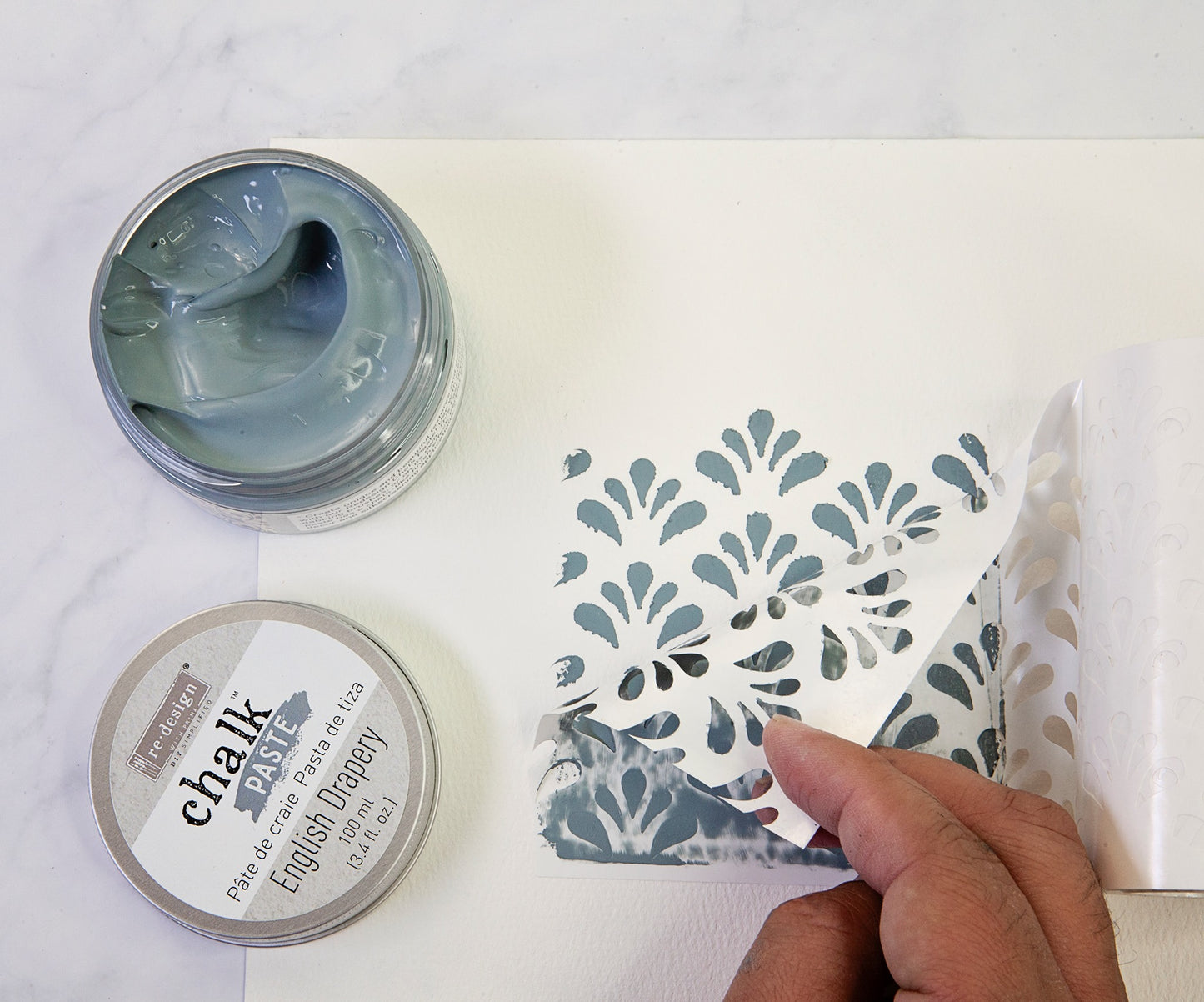 English Drapery Chalk Paste - Redesign by Prima - Same Day Shipping - Stencil Paste - Paint for Raised Stencils - Furniture Paint Paste