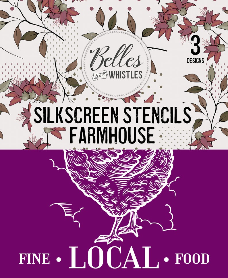 Farmhouse Silkscreen Stencil Dixie Belle - Same Day Shipping - Reusable Stencil - Furniture Stencil - Décor Stencil