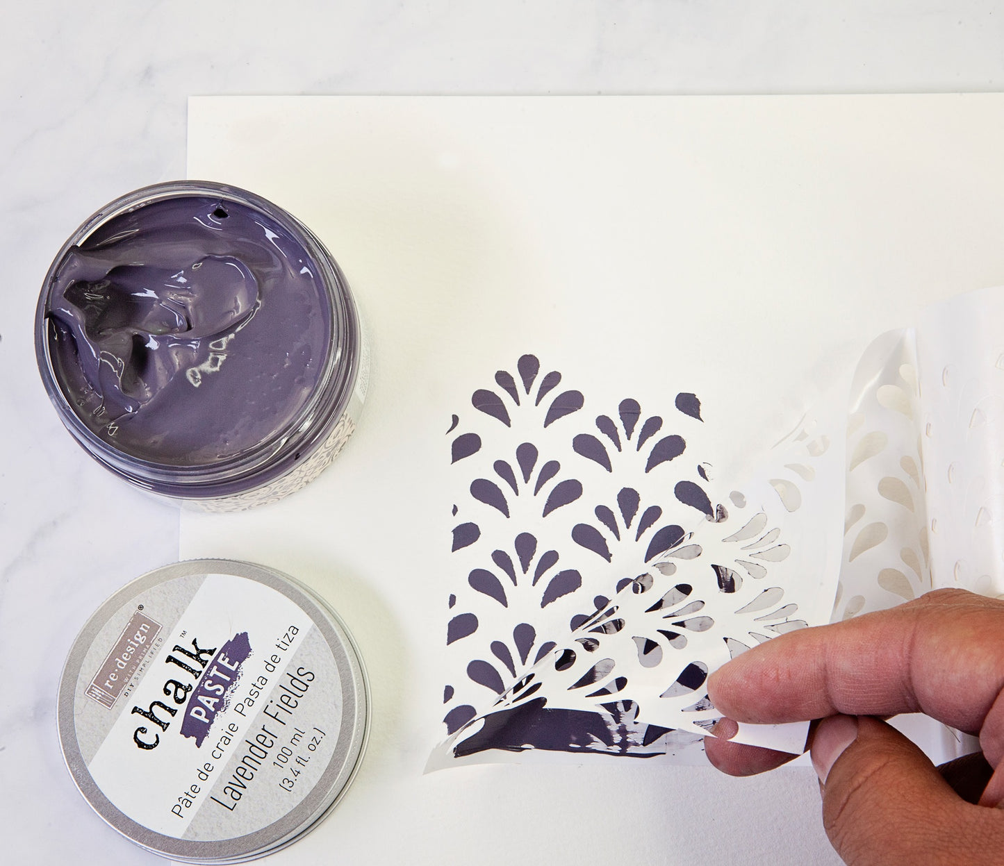 Lavender Fields Chalk Paste - Redesign by Prima - Same Day Shipping - Stencil Paste - Paint for Raised Stencils - Furniture Paint Paste