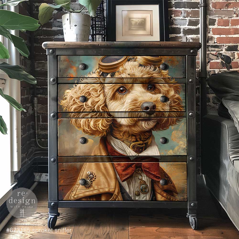 Sprocket Sniffer A1 Fiber Decoupage Paper Redesign with Prima 23.4"x33.1" - Same Day Shipping - Furniture Decoupage