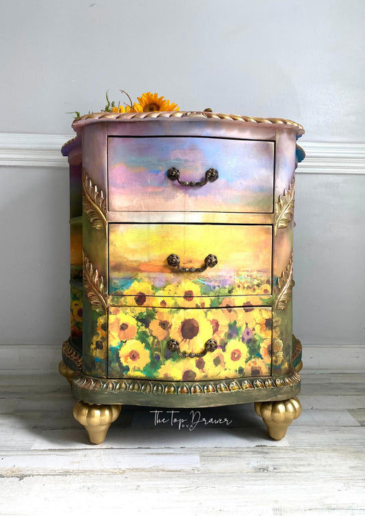 Sunflower Sunset A1 Rice Decoupage Paper - Same Day Shipping - Dixie Belle - Furniture Applique