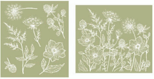 Wildflowers Silkscreen Stencil Dixie Belle - Same Day Shipping - Reusable Stencil - Furniture Stencil - Décor Stencil