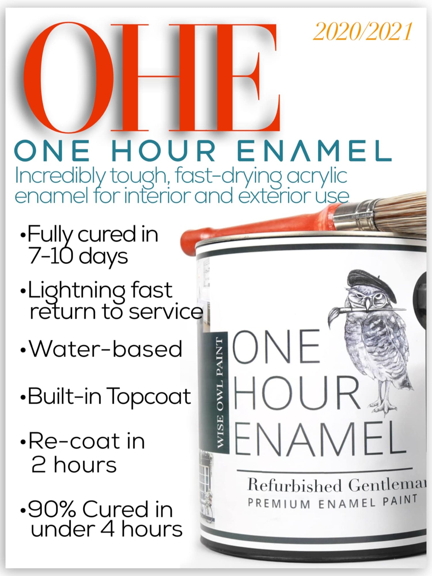 Wise Owl One Hour Enamel Paint 32 oz Quart - Free Same Day Shipping - Paint for Furniture and Cabinets - belleandbeau850