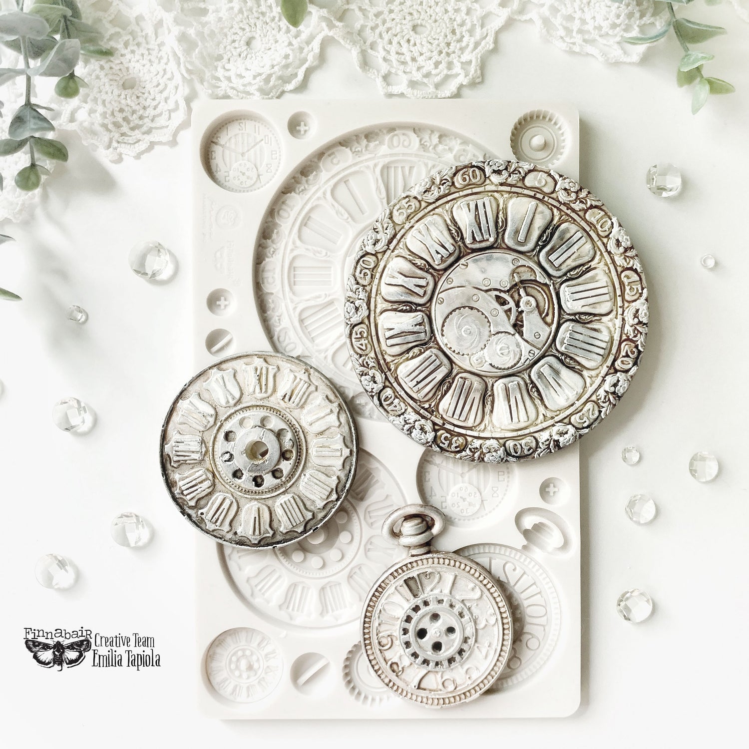 Clock Faces by Finnabair Decor Mould - Same Day Shipping - Redesign Prima - Resin Mold - Candy Mould - Clocks - Decor - Furniture Mould - belleandbeau850