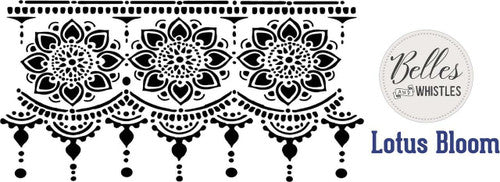 Tea Towel Floral Stencil by Dixie Belle - Same Day Shipping - Mylar Stencil - Furniture Stencil - Decor Stencil - belleandbeau850