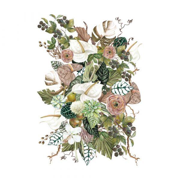 NEW! Anthurium transfer by Redesign with Prima 24"x35" - Same Day Shipping - Rub on Transfers - Decor Transfer - Furniture Transfer - belleandbeau850