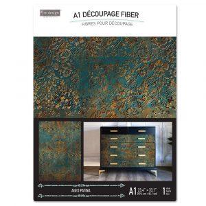 Aged Patina A-1 Fiber Decoupage Paper by redesign with Prima 23.4"x33.1" - Same Day Shipping - Furniture Decoupage - Large Paper Decoupage - belleandbeau850