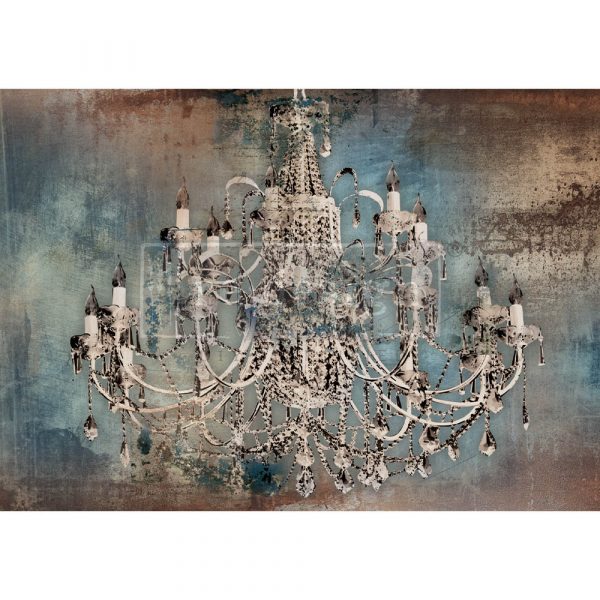 Moody Chandelier A-1 Decoupage Paper by redesign with Prima 23.4"x33.1" - Same Day Shipping - Furniture Decoupage - Large Rice Paper Decoupage - belleandbeau850