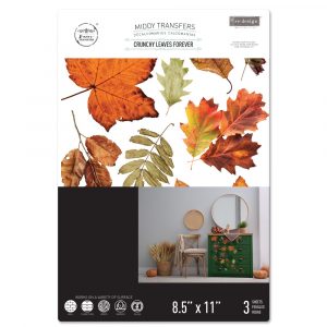 Crunchy Leaves Forever mid size transfer by Redesign with Prima 8.5 "x 11" - Same Day Shipping - Rub On transfers - Decor transfers - furniture transfers - belleandbeau850