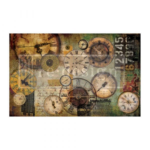 Lost in Time Decoupage tissue paper 1 sheet Redesign by Prima - Same Day Shipping - Furniture Decoupage - Decor Decoupage - Mulberry Paper - belleandbeau850