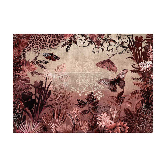 Sepia Rainforst A-1 Fiber Decoupage Paper by redesign with Prima 23.4"x33.1" - Same Day Shipping - Furniture Decoupage - Large Paper Decoupage