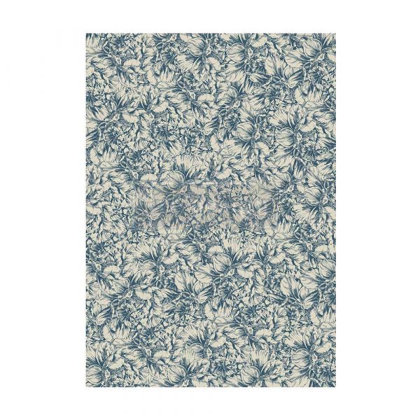 Blue Wallpaper A-1 Fiber Decoupage Paper by redesign with Prima 23.4"x33.1" - Same Day Shipping - Furniture Decoupage - Large Paper Decoupage