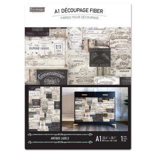 Antique Labels A-1 Fiber Decoupage Paper by redesign with Prima 23.4"x33.1" - Same Day Shipping - Furniture Decoupage - Large Paper Decoupage - belleandbeau850
